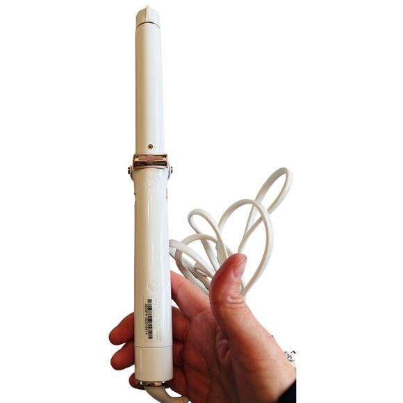 T3 SinglePass Curl 1” Ceramic Long Barrel Curling & Wave Iron White & Rose Gold main image 5